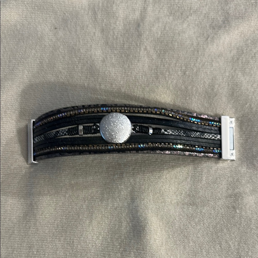 Black and Silver Multi-Strand Bracelet